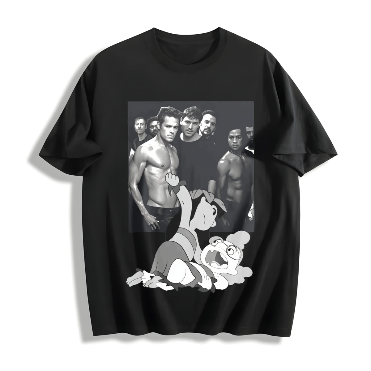 Lilo Fighting Myrtle Meme Cotton T-Shirt in Black