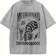 Motherhood Sometimes I Rock It Vintage Washed T-Shirt in Gray