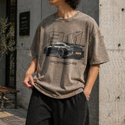 Porsche 911 GT3 Vintage Washed T-Shirt in Brown