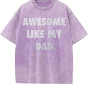 Awesome Like My Dad Vintage Washed T-Shirt in Purple