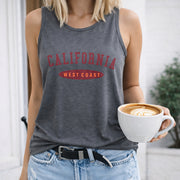 California West Coast Women's Color Cotton Tank Top in Gray