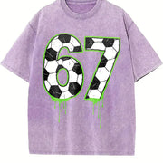 67 Soccer Vintage Washed T-Shirt in Purple
