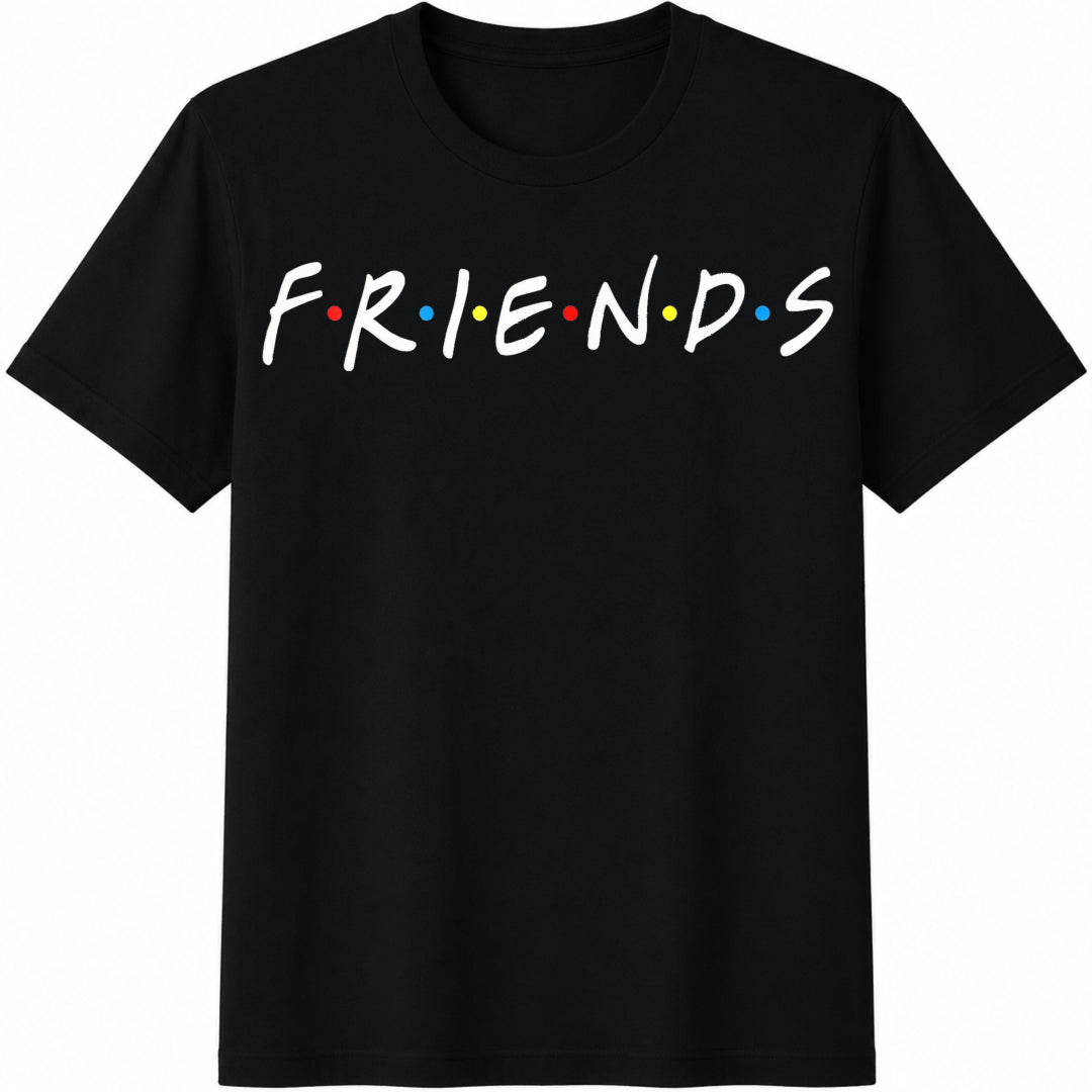 Friends Tv Shows Friends Trip Cotton T-Shirt in Black