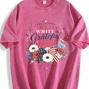 Raised on Red White and Grateful Heart Vintage Washed T-Shirt in Red
