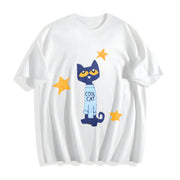Statement: Black with Text Cotton T-Shirt in White