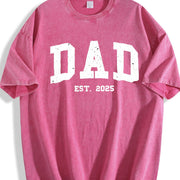 Custom Dad Cute Fathers Day Vintage Washed T-Shirt in Red