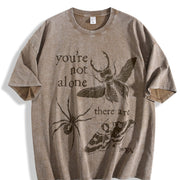 You're Not Alone There Are Bugs Insects Lover and Batik vintage washed oversized T-shirt in Brown