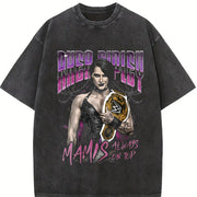 WWE Rhea Ripley Wash Iconic Wrestling Classic Fan vintage washed oversized T-shirt in Black