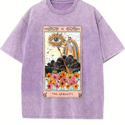 The Audacity Tarot Card Vintage Washed T-Shirt in Purple