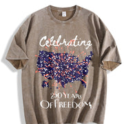 Celebrating 250 Years of Freedom Vintage Washed T-Shirt in Brown