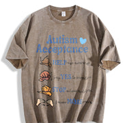 Autism Aware Autism Acceptance Vintage Washed T-Shirt in Brown
