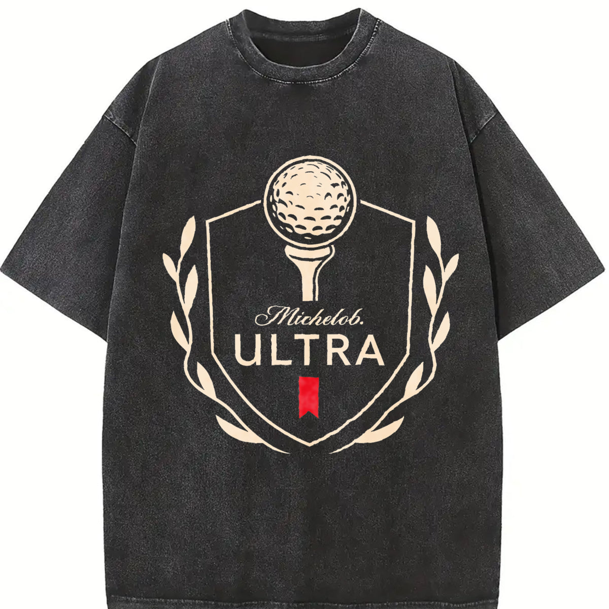 Michelob Ultra Golf Ball Wash Distressed Vintage Washed T-Shirt in Black