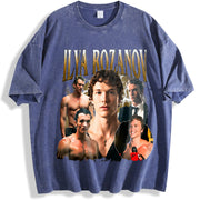 Heated Rivalry Rozanov Fans vintage washed oversized T-shirt in Blue