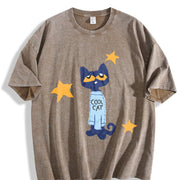 Halloween/Christmas Geometric Vintage Washed T-Shirt in Brown
