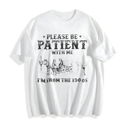 European and American Letter Cotton T-Shirt in White