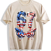 67 American Soccer Vintage Washed T-Shirt in Beige