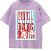 Hit the Dang Ball Vintage Washed T-Shirt in Purple