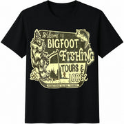 Bigfoot Search Gear Artist Designed Original Brand Cotton T-Shirt in Black