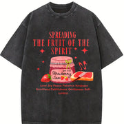 Spreading the Fruit of the Spirit Strawberry Jam Vintage Washed T-Shirt in Black