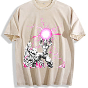 Majin Buu DBZ – Anime Retro Anime for Fans vintage washed oversized T-shirt in Beige