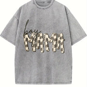 Boy Mama Mothers Day for Mom Vintage Washed T-Shirt in Gray