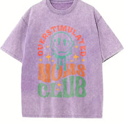 Overstimulated Moms Club vintage washed oversized T-shirt in Purple