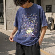 Studio Ghibli Totoro Inspired Ghibli Vintage Washed T-Shirt in Blue