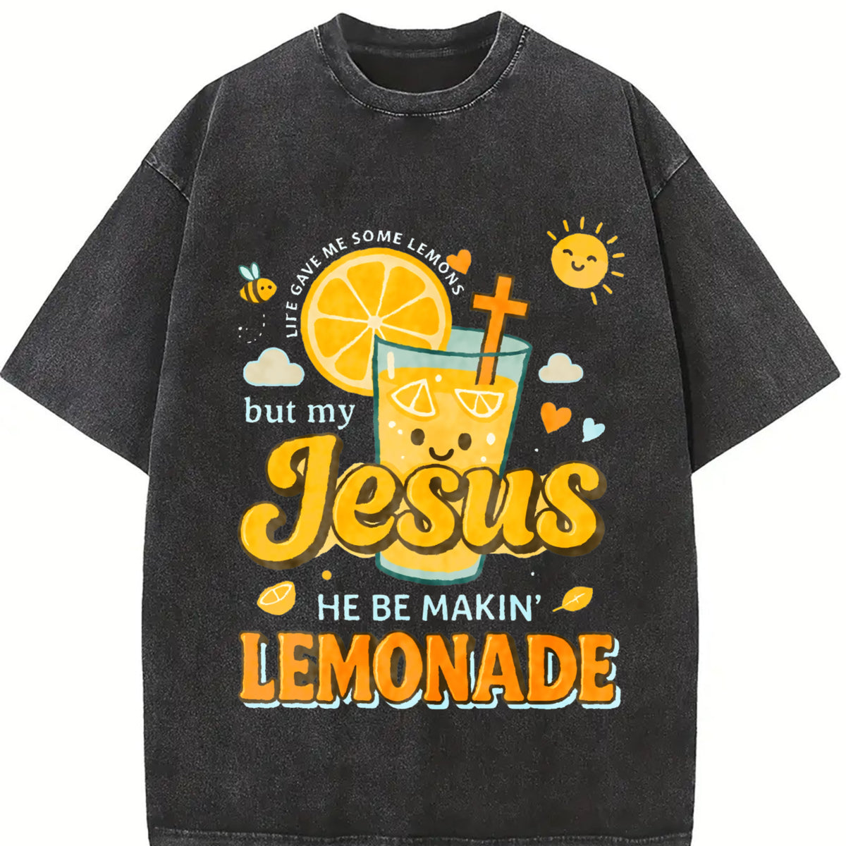 Making Lemonade Washable Vintage Washed T-Shirt in Black