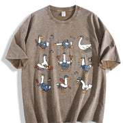 Silly Goose Plumber Vintage Washed T-Shirt in Brown