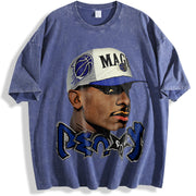 Penny Custom Basketball vintage washed oversized T-shirt in Blue