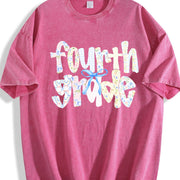 Fourth Grade Teacher Vintage Washed T-Shirt in Red