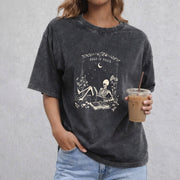 Read in Peace vintage washed oversized T-shirt in Black
