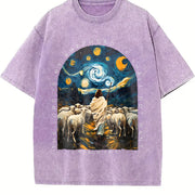 Good Shepherd Starry Night Vintage Washed T-Shirt in Purple