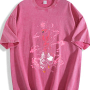 Retro Heavy Limited Majin Buu - Dragon Ball Anime Manga vintage washed oversized T-shirt in Red