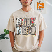 Book Nerd Retro Bookish Lover Retro for Booktok Librarian Vintage Washed T-Shirt in Beige