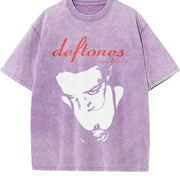 Deftones – Retro Rock Style vintage washed oversized T-shirt in Purple