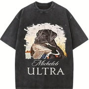 Michelob Ultra Black Lab Duck Hunting Vintage Washed T-Shirt in Black