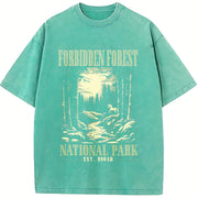 Forbidden Forest Bookish Vintage Washed T-Shirt in Blue