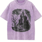 Castle Medieval Gothic ® Vintage Washed T-Shirt in Purple