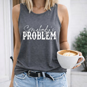 Somebody's Problem Women's Color Cotton Tank Top in Gray