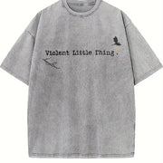 Violent Little Thing Basgiath War College Fourth Wing vintage washed oversized T-shirt in Gray