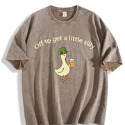 Off to Get a Little Silly St. Patrick's Day vintage washed oversized T-shirt in Brown