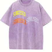 Neon Blue Sunkissed Preppy Beachy Preppy ClothesShirt Vintage Washed T-Shirt in Purple