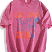 Cat Dad Club vintage washed oversized T-shirt in Red