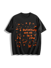 Ducks Not in a Row Cotton T-Shirt in Black