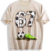67 Soccer Vintage Washed T-Shirt in Beige