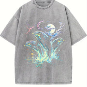 Dolphin Midnight 90s Vintage Washed T-Shirt in Gray