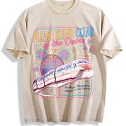 Please Stand Clear of the Doors Vintage Washed T-Shirt in Beige