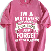 Sports with a Stylish Retro 'Forget' Vintage Washed T-Shirt in Red