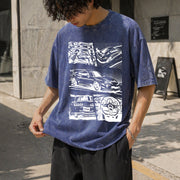 Toyota Supra JDM Vintage Washed T-Shirt in Blue
